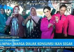 Blusukan ke Pasar TPI, Ketua Bhayangkari Ny. Miranti Adang Ajak Masyarakat Penuhi Gizi dengan Ikan Segar