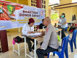 Polres Polman Gelar Donor Darah Sambut HUT  Bhayangkara Ke-78