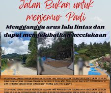 Banyaknya Jalan Yang Digunakan Sebagai Tempat Menjemur Padi, buah coklat ataupun yang lainnya Sat Lantas Polres Mamasa Himbau Masyarakat