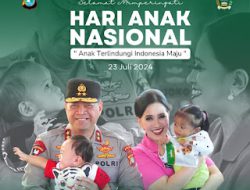 Kapolda dan Ketua PD Bhayangkari Sulbar Ucapkan Selamat Hari Anak Nasional, Anak Terlindung, Indonesia Maju