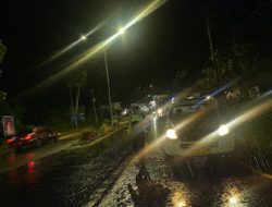 Meski Diguyur Hujan, Personil Satlantas Polres Pasangkayu Tetap Semangat dan Aktif Gelar Patroli Blue Light