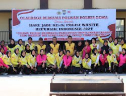 Polwan Polres Gowa Gelar Olahraga Bersama Sambut HUT ke-76 Polwan