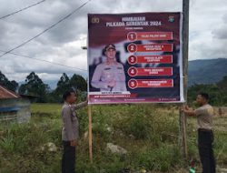 Polsek Pana Laksanakan Pemasangan Spanduk Himbauan Pilkada Serentak 2024