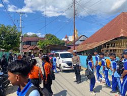 Satlantas Polres Mamasa Laksanakan Pengaturan Lalu Lintas di Sekitar SMPS Frater Mamasa
