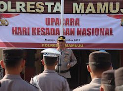 Kapolresta Mamuju Pimpin Upacara Hari Kesadaran Nasional, Ini Amanatnya