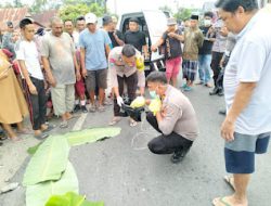 Respon Cepat Personel Unit Lantas Polsek Wonomulyo Mendatangi TKP Lakalantas Di Wilayahnya