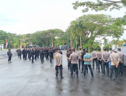 250 Personil Polresta Mamuju Dikerahkan Amankan Aksi Unras Pada 3 Lokasi Berbeda