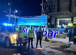 Sat Lantas Polres Polman Laksanakan Blue Light Patrol Antisipasi Gangguan Kamtibmas di Malam Hari