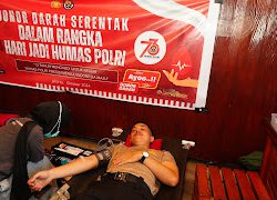 Meriahkan HUT Humas Polri, Bidhumas Polda Sulbar Gelar Donor Darah