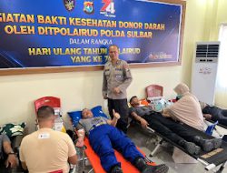 Ditpolairud Polda Sulbar Gelar Aksi Donor Darah dalam Meriahkan HUT Polairud ke-74