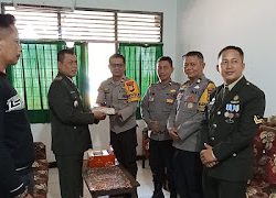 Kapolsek Pallangga Bersama Anggotanya Kunjungi Koramil, Ternyata Ini Yang Disampaikan.