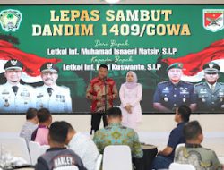 Kapolres Gowa Hadiri Acara Lepas Sambut Dandim 1409/Gowa di Baruga Tinggimae.