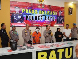 Kurang Dari 12 Jam Polres Batu Berhasil Amankan Tersangka Penembakan Tukang Bakso