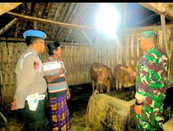 Sinergitas Polisi Bersama TNI di Lumajang Rutin Patroli Malam Cegah Pencurian Hewan Ternak.