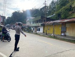 Sat Lantas Polres Mamasa Laksanakan Pergelaran Ambang Gangguan Pagi di Wilayah Hukum Polres Mamasa