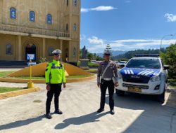 Sat Lantas Polres Mamasa Laksanakan Patroli Sekaligus Pengamanan Ibadah Minggu di Wilayah Hukum Polres Mamasa