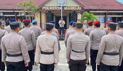 Wakapolresta Mamuju Pimpin Apel Konsolidasi Pengembalian Personil Pengamanan TPS BKO Polda Sulbar