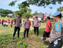Kapolsek Pasangkayu Pimpin Pengamanan Giat Senam Bersahaja Dan Tatap Muka Calon Wakil Bupati Pasangkayu