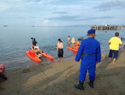 Sat Polair Polres Polman Monitoring Kegiatan Masyarakat di Tempat Wisata Pantai Bahari