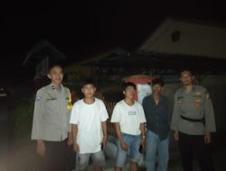 Cegah Gangguan Kamtibmas di Malam Hari, Polsek Allu Polres Polman Laksanakan Patroli Malam