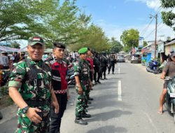 Personel Gabungan Dari Polres Gowa dan Brimob, TNI Amankan Kampanye Paslon Bupati di Kecamatan Bontonompo.