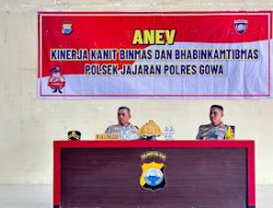Wakapolres Gowa Pimpin Anev Bhabinkamtibmas Polsek Jajaran di Aula Rewako Wira Wicaksana Laghawa.