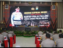 Kapolda Sulsel Pimpin Rapat Anev Operasi Mantap Praja Pallawa 2024-2025 di Mapolda Sulsel.