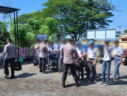 Kedapatan Bolos Sekolah, Puluhan Pelajar Digiring Ke Polsek Bajeng.