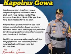 Pasca Pemungutan Suara Pilkada 2024, Kapolres Gowa Imbau Masyarakat Tetap Jaga Kondusifitas.