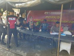 Polres Pelabuhan Tanjungperak Bangun Posko Cegah Peredaran Narkoba di Jalan Kunti.