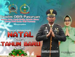 Dandim 0819 dan Ketua Persit KCK Cabang XXXIII Kodim Pasuruan Ucapkan Selamat Natal 2024 dan Tahun Baru 2025