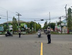 Sat Lantas Polres Polman Gelar Pengaturan Lalu Lintas di Pagi Hari