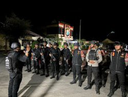 Patroli Gabungan Sat Samapta Polres Polman Bersama Personel Brimob Kompi 4 Polman Pasca Penghitungan Suara Pilkada Serentak Tingkat PPK