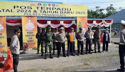 Hari Pertama pelaksanaan Ops Lilin Marano 2024 Ka Pos Pam Pimpin Apel Pagi Personil Pos Terpadu Bundaran Smart Pasangkayu