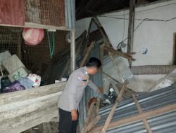 Bhabinkamtibmas Polsek Pasangkayu Datangi TKP Rumah yang Tertimpa Pohon Tumbang