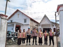 Polsek Baras Bersama Pramuka Saka Bhayangkara Laksanakan PAM Ibadah Natal di Gereja Katolik  Paroki Santo Yusuf