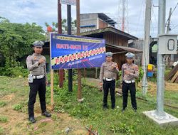 Satlantas Polres Pasangkayu Pasang Spanduk Imbauan di Sejumlah Titik Rawan Kecelakaan