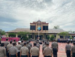 Kapolres Polman Pimpin Upacara Korps Rapor Kenaikan Pangkat Periode 1 Januari di Mapolres Polman