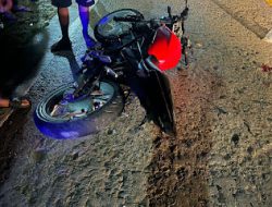 Personel Polres Mamasa Turun Langsung Pada TKP Kecelakaan Lalu Lintas di Desa Osango, Mamasa Dua Korban Luka-Luka