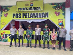 Personel Polres Mamasa gelar Pengamanan Pos Pelayanan Ops Lilin Marano 2024 di Kabupaten Mamasa