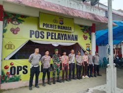 Personel Polres Mamasa Laksanakan Pengamanan Pos Pelayanan Ops Lilin Marano 2024