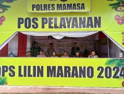 Personel Polres Mamasa Laksanakan Pengamanan Pos Pelayanan Operasi Lilin Marano 2024 di Kabupaten Mamasa