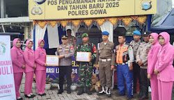 Kapolres Gowa Lakukan Pengecekan Kesiapan Pos PAM Nataru.