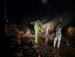 Polsek Mambi Polres Mamasa Laksanakan  Monitoring Kejadian Tanah Longsor di Dusun Paladan