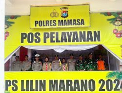 Personel Polres Mamasa Laksanakan Pengamanan Pos Pelayanan Operasi Lilin Marano 2024 di Kabupaten Mamasa