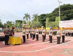 Kapolres Polman Pimpin Upacara Serah Terima Jabatan dan Penyematan Tanda Jabatan Polres Polman