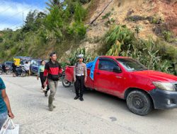 Satlantas Polres Mamasa Laksanakan Pengamanan dan Pengaturan Lalu Lintas di Pasar Malabo