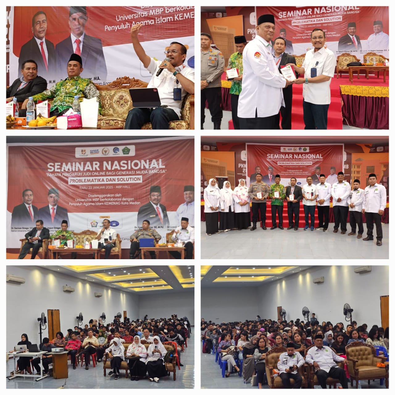 FOTO :Kepala Dinas (Kadis) Komunikasi dan Informatika (Kominfo) Provinsi Sumatera Utara (Sumut) Ilyas Sitorus menghadiri acara seminar nasional bertajuk ‘Bahaya dan Dapak Judi Online Bagi Generasi Muda Bangsa’, yang diselenggarakan Penyuluh Agama Islam PPPK Kementerian Agama Kota Medan, di Kampus Universitas Mandiri Bina Prestasi (MBP), Jalan Jamin Ginting, Padang Bulan Medan, Rabu (22/1).