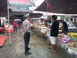Sat Lantas Polres Pasangkayu Himbau Pedagang, Saat Patroli Di Pasar Samrt Pasangkayu