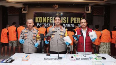 Polrestabes Makassar Ungkap Peredaran Narkoba Dan Amankan 15 Tersangka